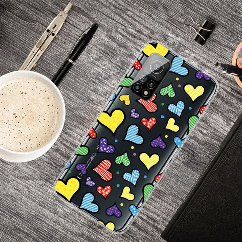 Coque Xiaomi Mi 10t / 10t Pro Coeurs Multicolors