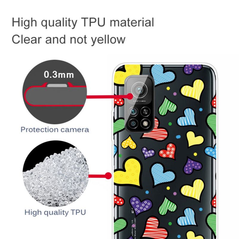 Coque Xiaomi Mi 10t / 10t Pro Coeurs Multicolors