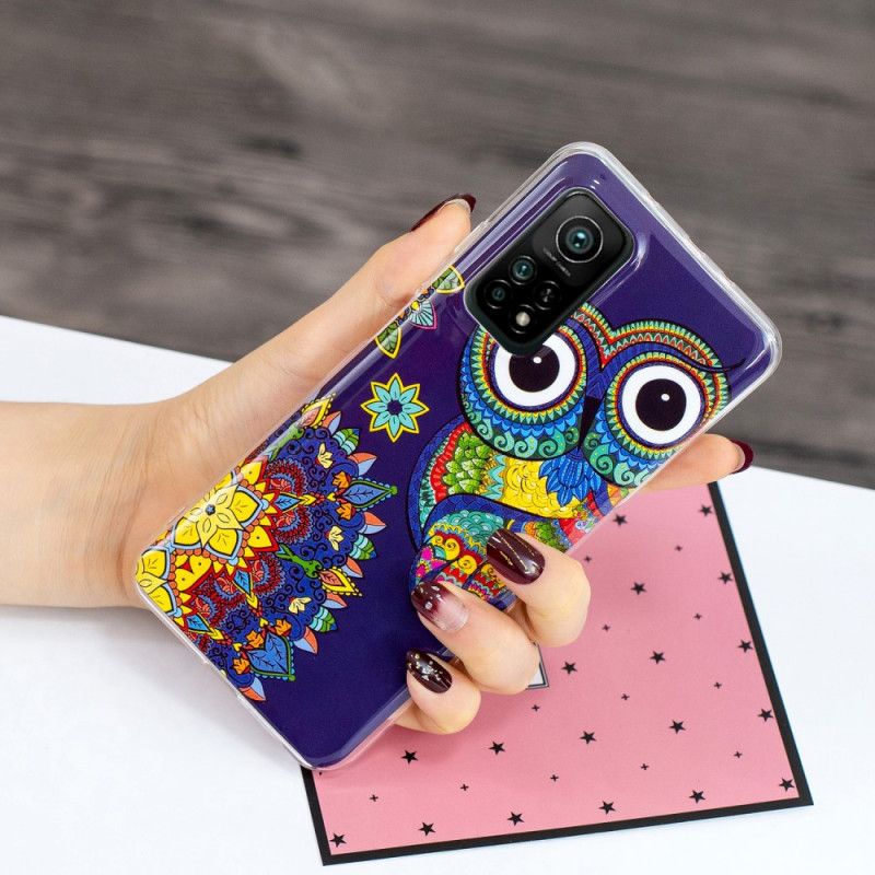 Coque Xiaomi Mi 10t / 10t Pro Hibou Mandala Fluorescente