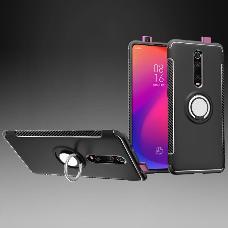 Coque Xiaomi Mi 9t / Mi 9t Pro Fibre Carbone Anneau Magnétique