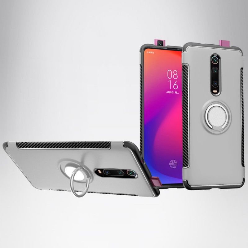 Coque Xiaomi Mi 9t / Mi 9t Pro Fibre Carbone Anneau Magnétique