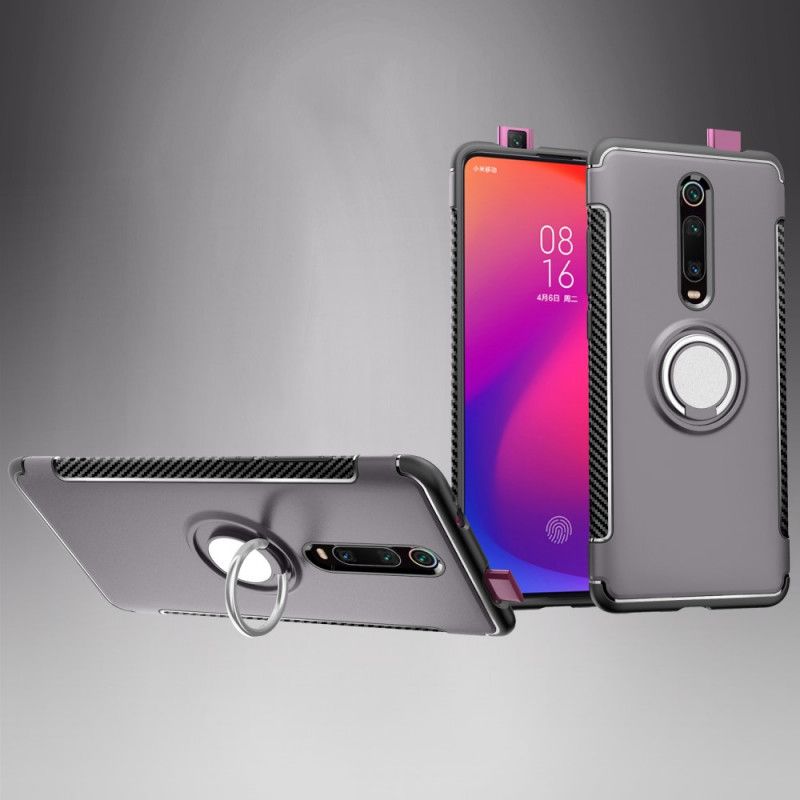 Coque Xiaomi Mi 9t / Mi 9t Pro Fibre Carbone Anneau Magnétique