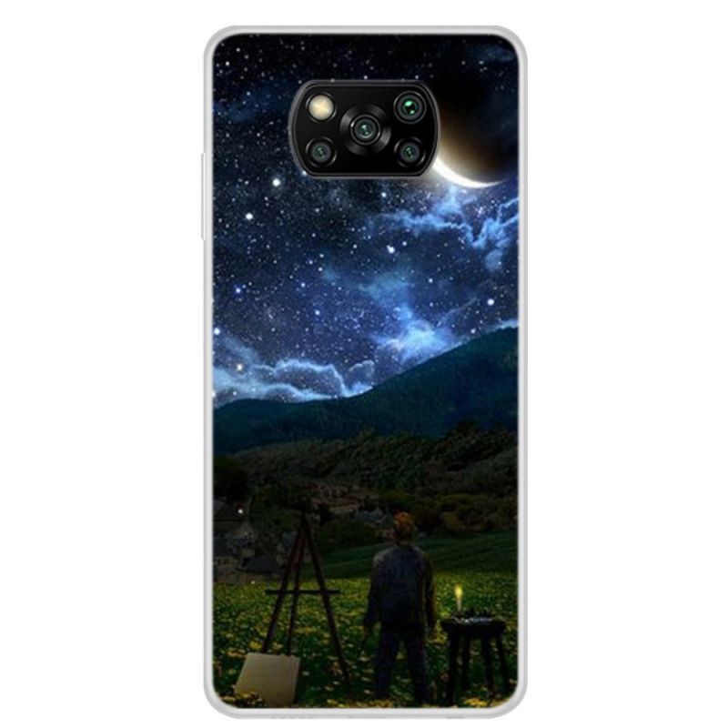 Coque Xiaomi Poco X3 Peintre Dans La Nuit