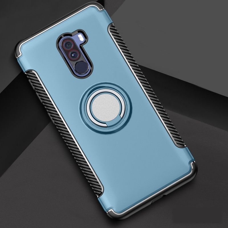 Coque Xiaomi Pocophone F1 Fibre Carbone Anneau Magnétique