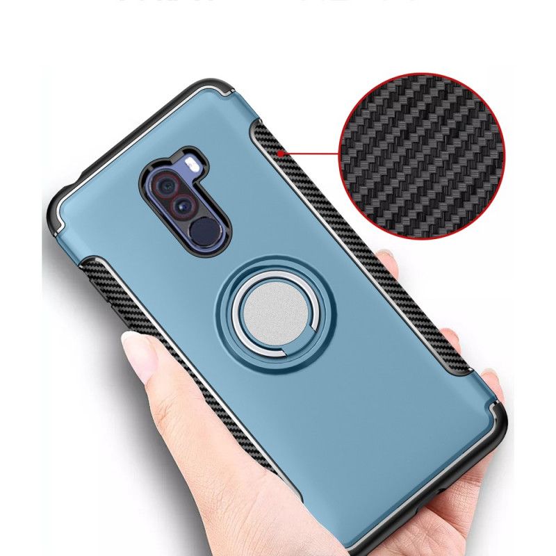 Coque Xiaomi Pocophone F1 Fibre Carbone Anneau Magnétique