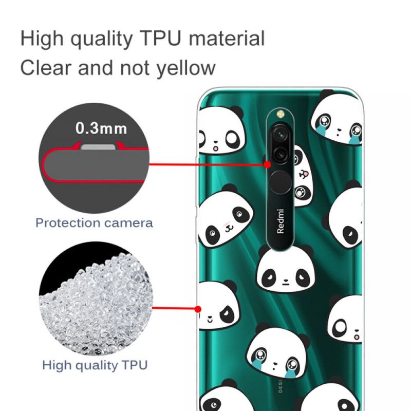 Coque Xiaomi Redmi 8 Pandas Sentimentaux