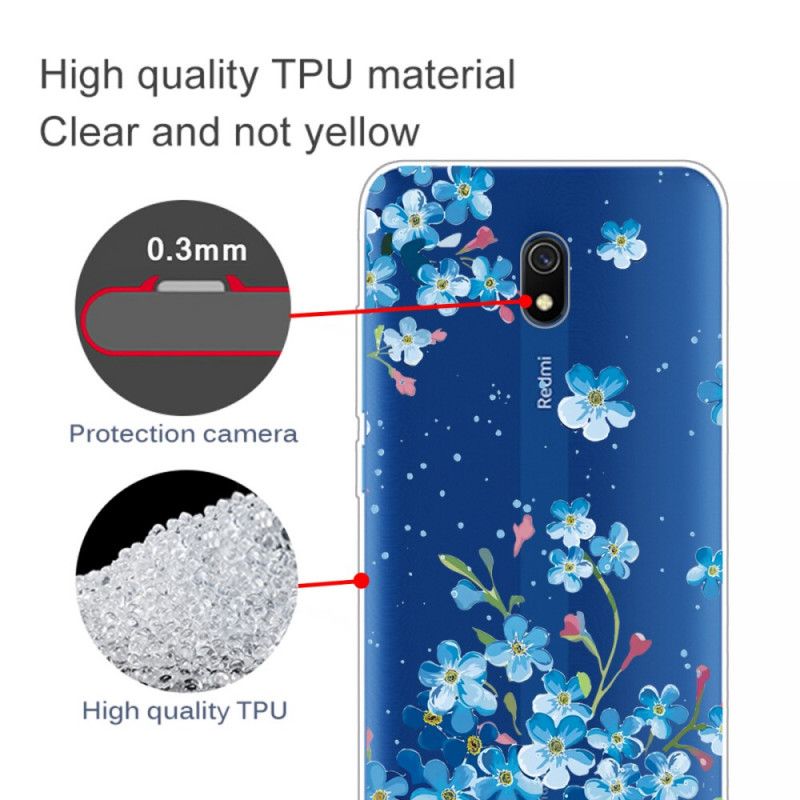 Coque Xiaomi Redmi 8a Bouquet De Fleurs Bleues