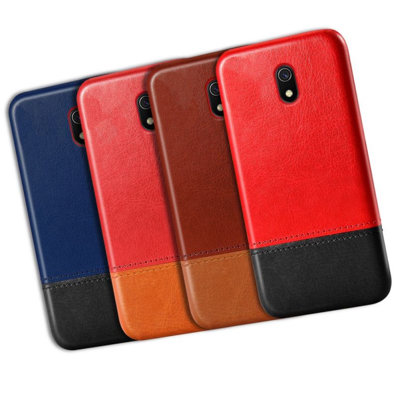 Coque Xiaomi Redmi 8a Effet Cuir Bicolore Ksq