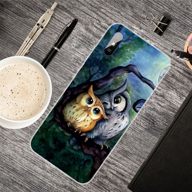 Coque Xiaomi Redmi 9a Peinture Hiboux