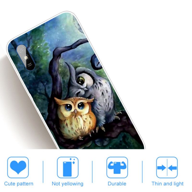 Coque Xiaomi Redmi 9a Peinture Hiboux