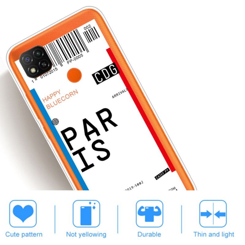 Coque Xiaomi Redmi 9c Boarding Pass To Paris