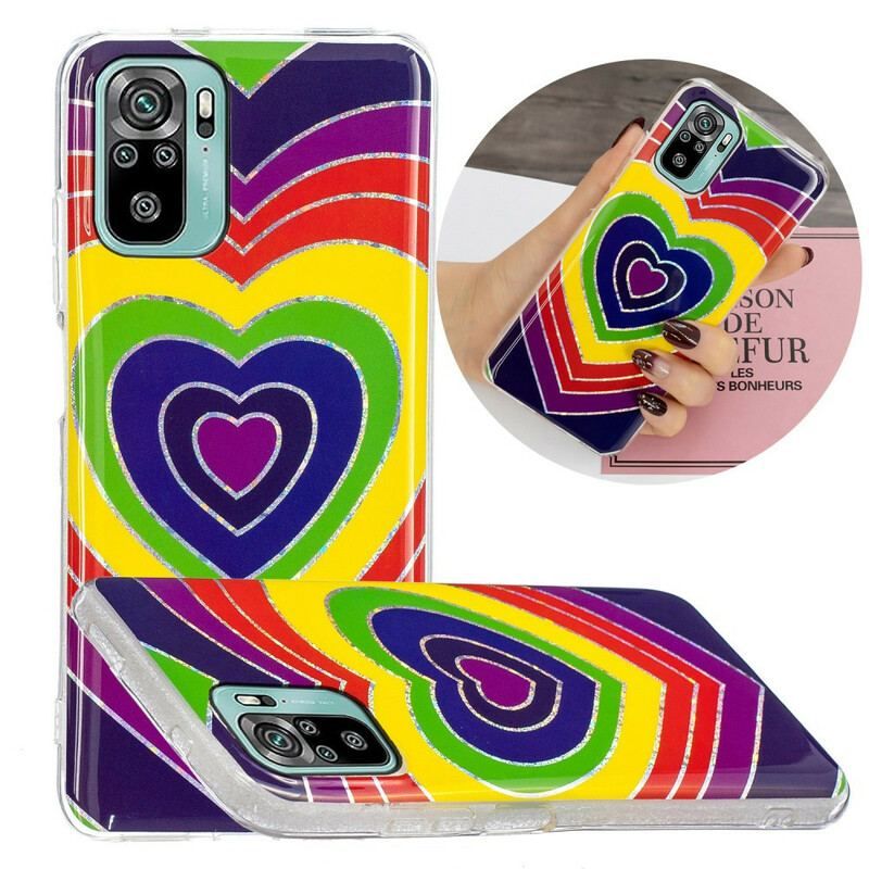 Coque Xiaomi Redmi Note 10/10S/Poco M5s Coeur Psychédélique