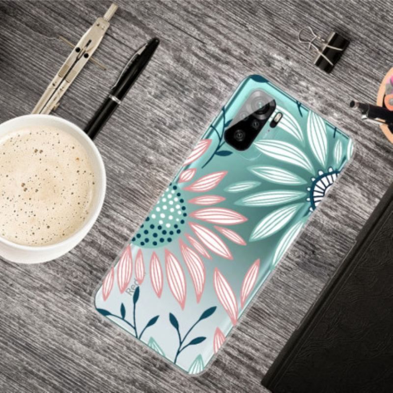 Coque Xiaomi Redmi Note 10/10S/Poco M5s Transparente Une Fleur