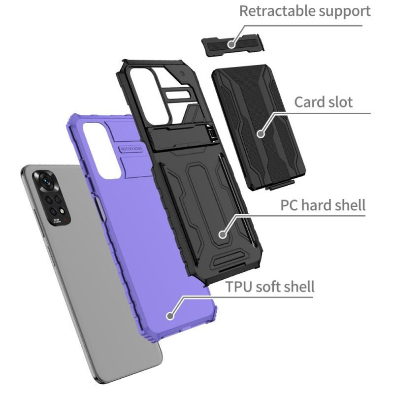 Coque Xiaomi Redmi Note 11 / 11s Porte-Cartes à Glissière et Support