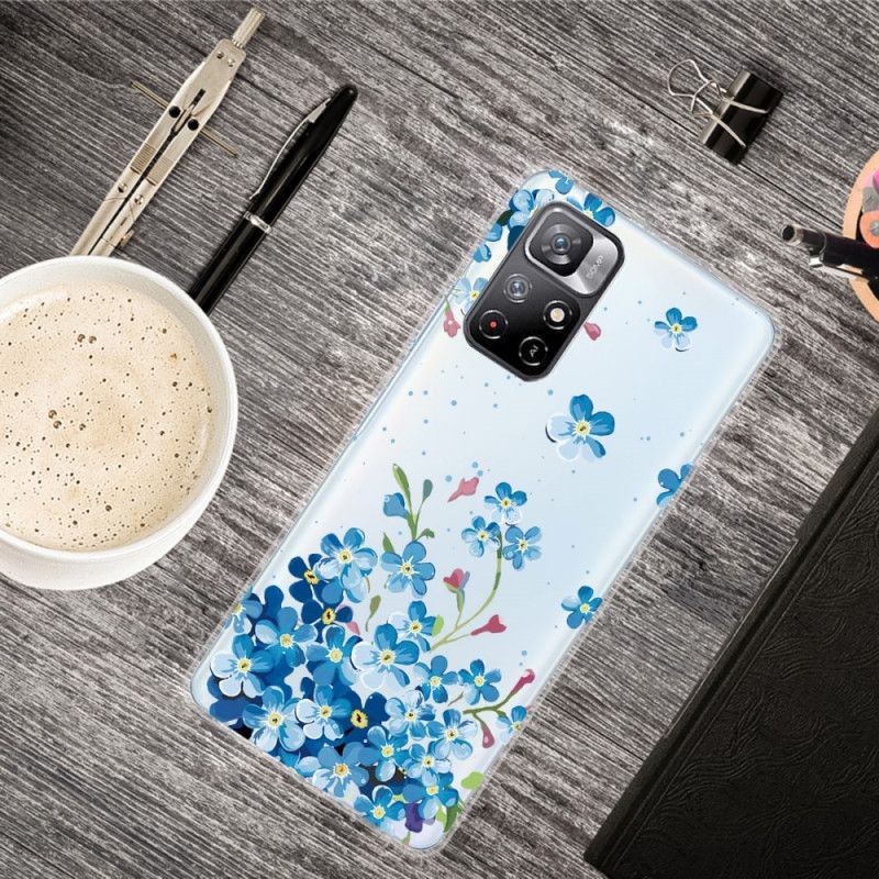 Coque Xiaomi Redmi Note 11 / Poco M4 Pro 5G Bouquet De Fleurs Bleues