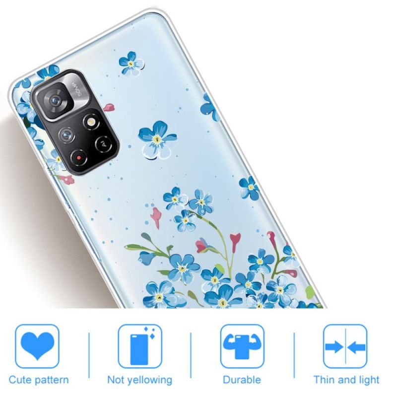 Coque Xiaomi Redmi Note 11 / Poco M4 Pro 5G Bouquet De Fleurs Bleues