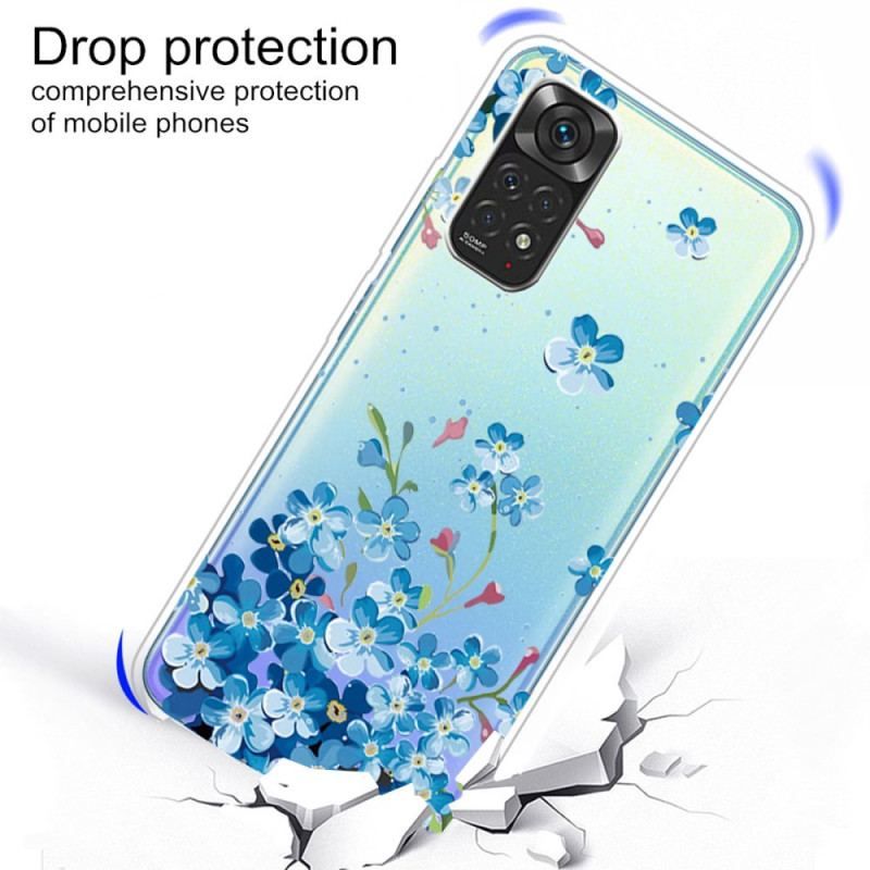 Coque Xiaomi Redmi Note 11 Pro / Note 11 Pro 5G Bouquet de Fleurs Bleues