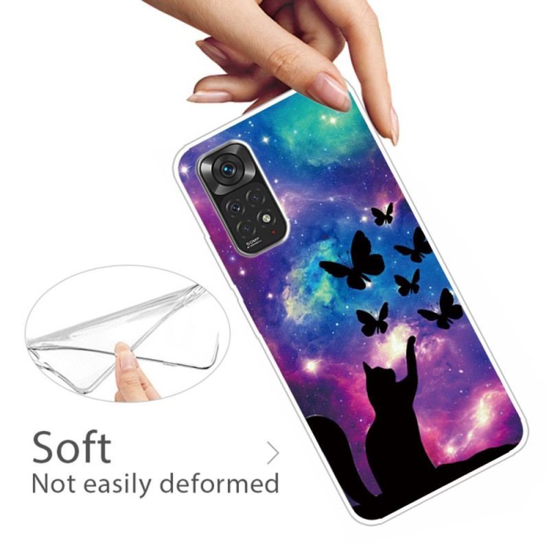 Coque Xiaomi Redmi Note 11 Pro / Note 11 Pro 5G Chat et Papillons Dans l'Espace