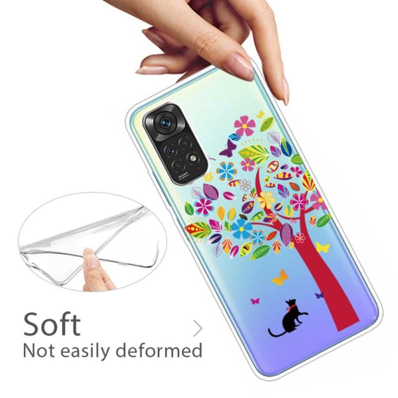 Coque Xiaomi Redmi Note 11 Pro / Note 11 Pro 5G Chat sous l'Arbre Coloré