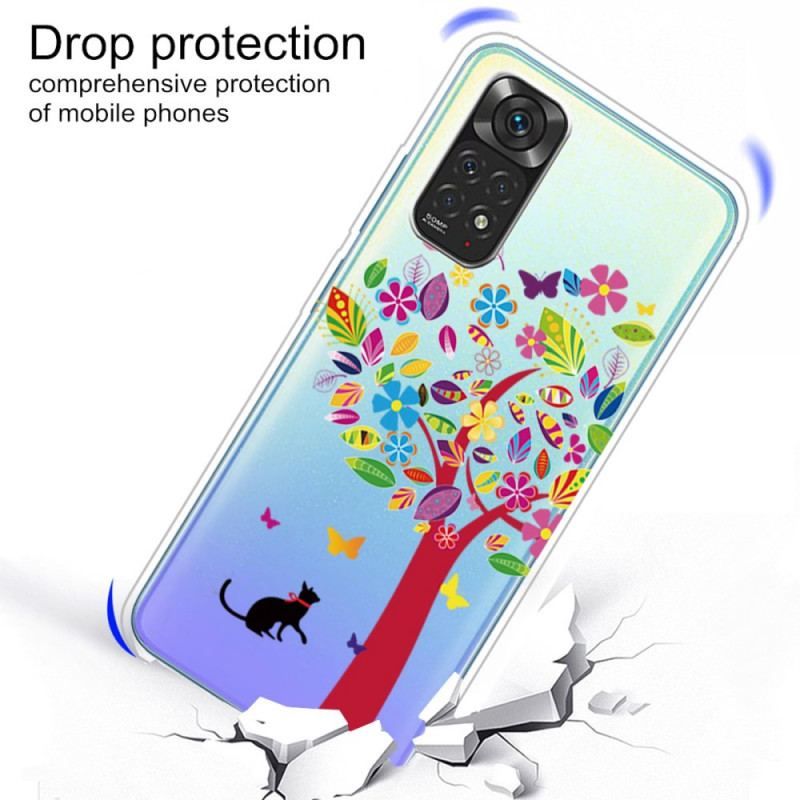 Coque Xiaomi Redmi Note 11 Pro / Note 11 Pro 5G Chat sous l'Arbre Coloré