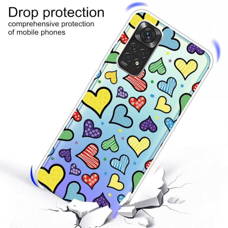 Coque Xiaomi Redmi Note 11 Pro / Note 11 Pro 5G Coeurs Multicolores