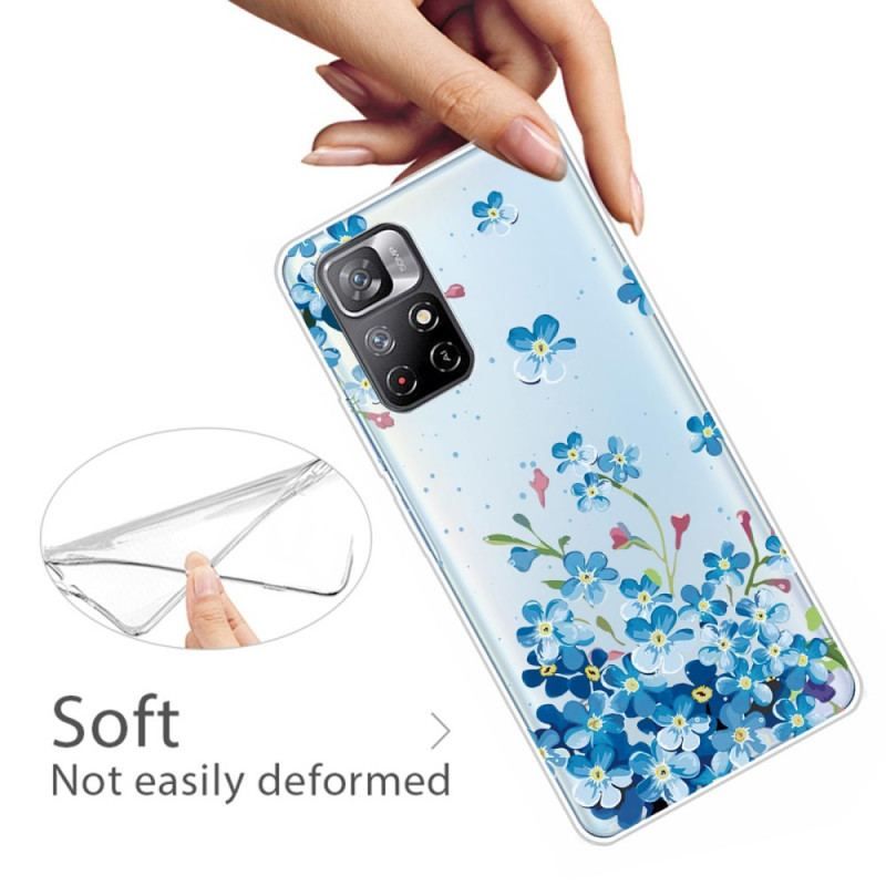 Coque Xiaomi Redmi Note 11 Pro Plus 5G Bouquet de Fleurs Bleues