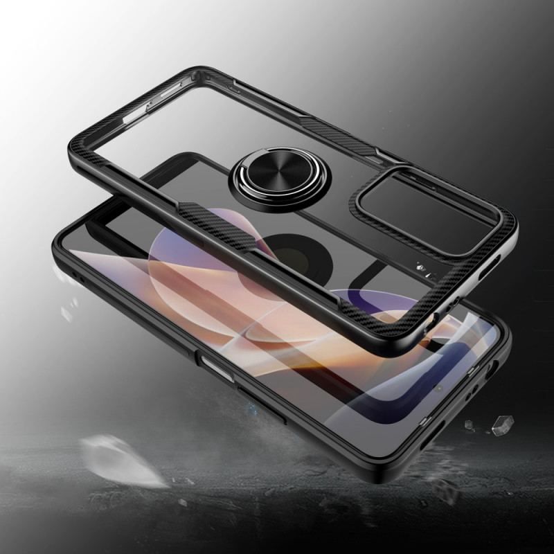 Coque Xiaomi Redmi Note 11 Pro Plus 5G Fibre Carbone Anneau Métallique