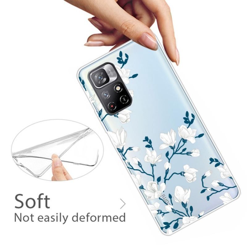 Coque Xiaomi Redmi Note 11 Pro Plus 5G Fleurs Blanches