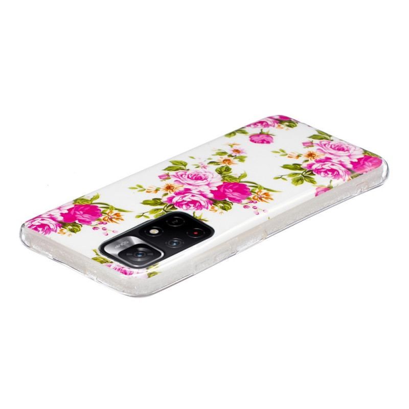 Coque Xiaomi Redmi Note 11 Pro Plus 5G Fleurs Liberty Fluorescente