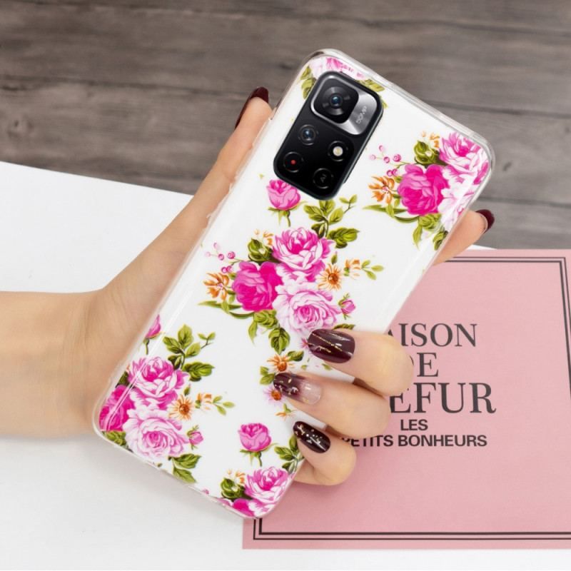 Coque Xiaomi Redmi Note 11 Pro Plus 5G Fleurs Liberty Fluorescente