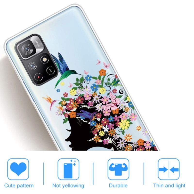 Coque Xiaomi Redmi Note 11 Pro Plus 5G Jolie Tête Fleurie