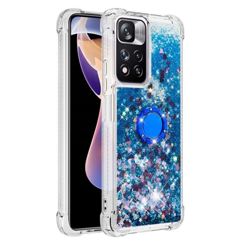 Coque Xiaomi Redmi Note 11 Pro Plus 5G Paillettes avec Anneau-Support