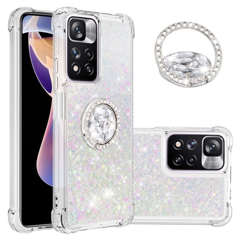 Coque Xiaomi Redmi Note 11 Pro Plus 5G Paillettes avec Anneau-Support