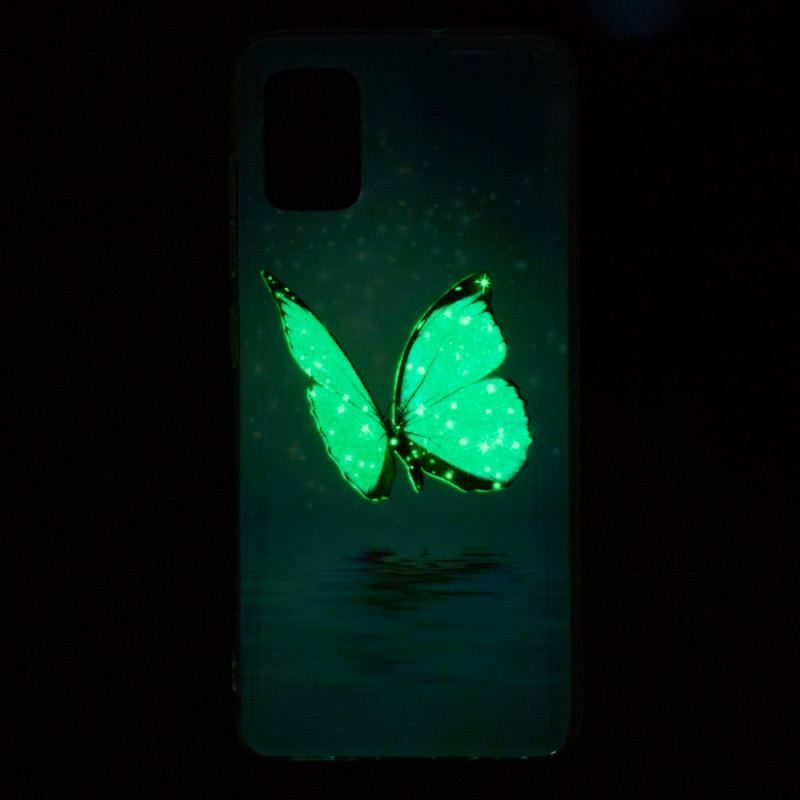 Coque Xiaomi Redmi Note 11 Pro Plus 5G Papillon Bleu Fluorescente