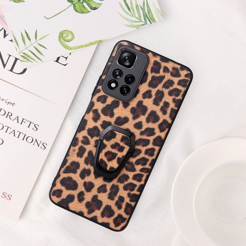 Coque Xiaomi Redmi Note 11 Pro Plus 5G Style Léopard Anneau-Support