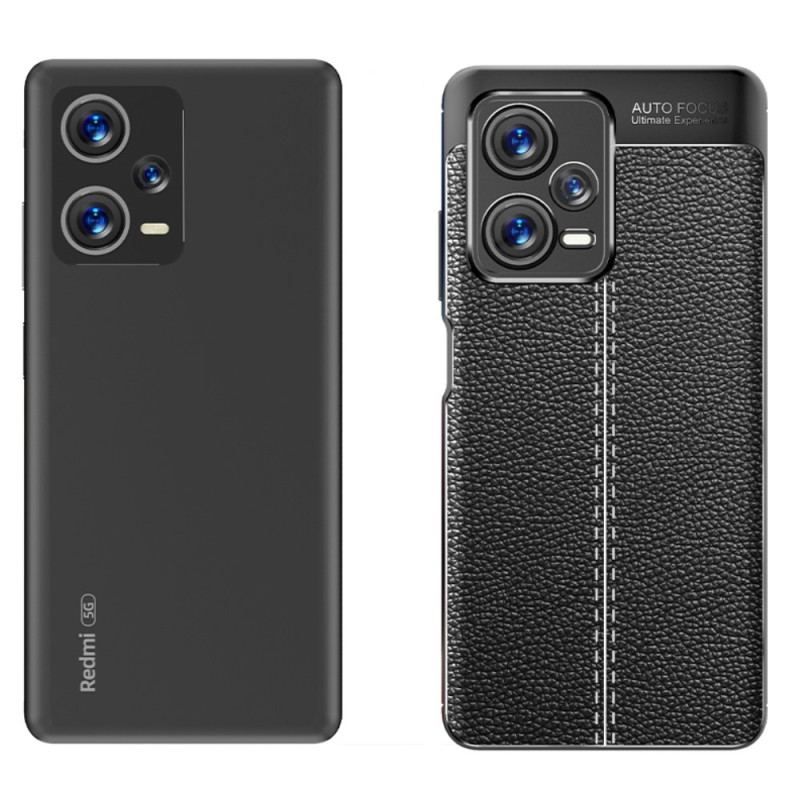 Coque Xiaomi Redmi Note 12 Pro Plus Effet Cuir Litchi Double Line