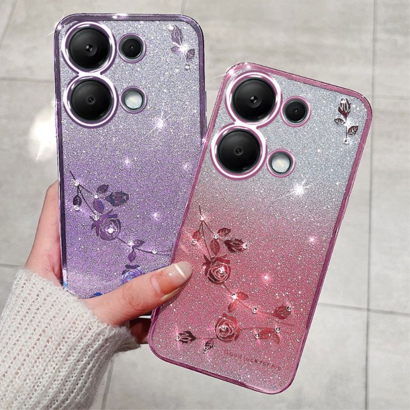 Coque Xiaomi Redmi Note 13 4G Paillettes et Strass à lanière