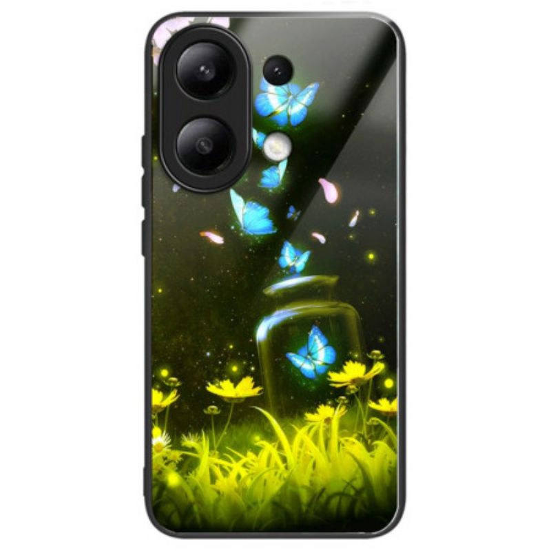 Coque Xiaomi Redmi Note 13 4G Verre Trempé Papillon Bouteille