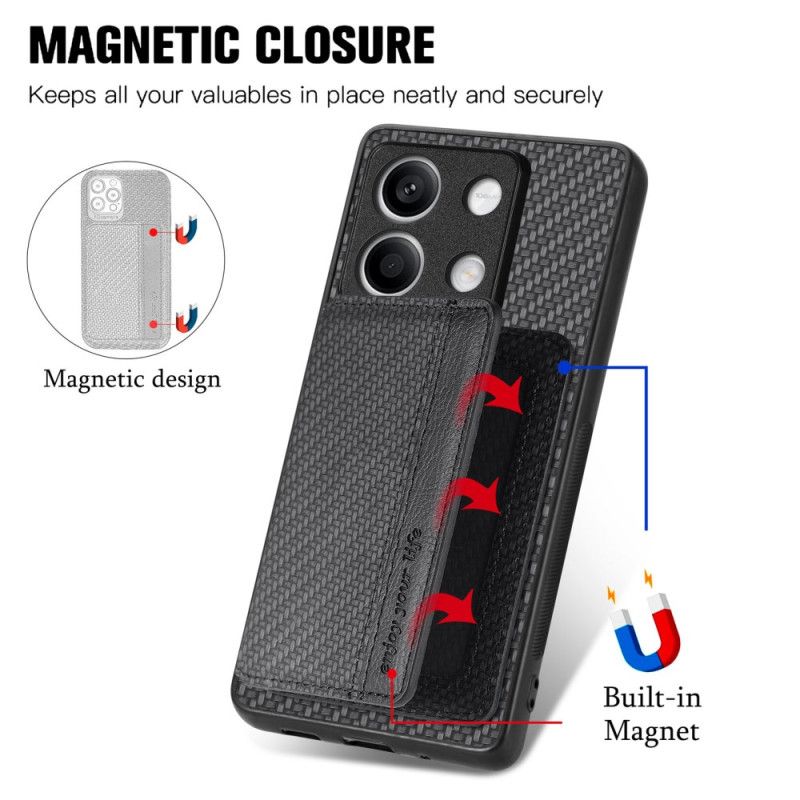 Coque Xiaomi Redmi Note 13 5G Texture Fibre Carbone Porte-Cartes