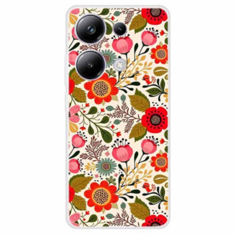 Coque Xiaomi Redmi Note 13 Pro 4G / Poco M6 Pro 4G Fleurs Colorées