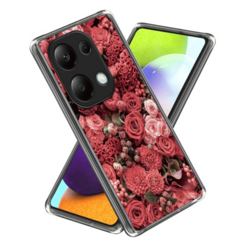 Coque Xiaomi Redmi Note 13 Pro 4G / Poco M6 Pro 4G Fleurs Rouges et Roses