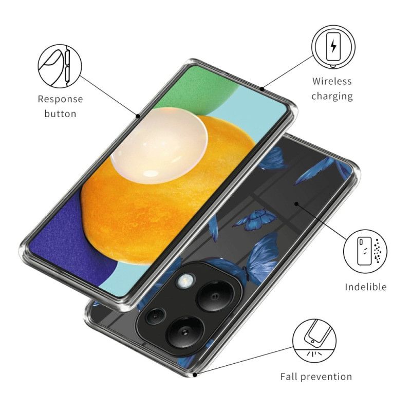 Coque Xiaomi Redmi Note 13 Pro 4G / Poco M6 Pro 4G Papillons Bleus