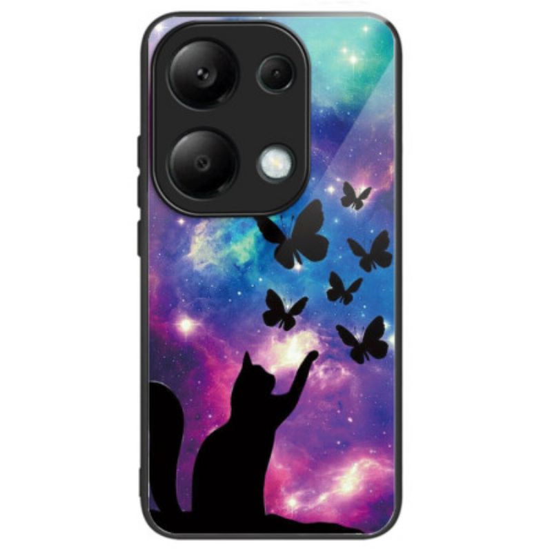 Coque Xiaomi Redmi Note 13 Pro 4G / Poco M6 Pro 4G Verre Trempé Chat et Papillons