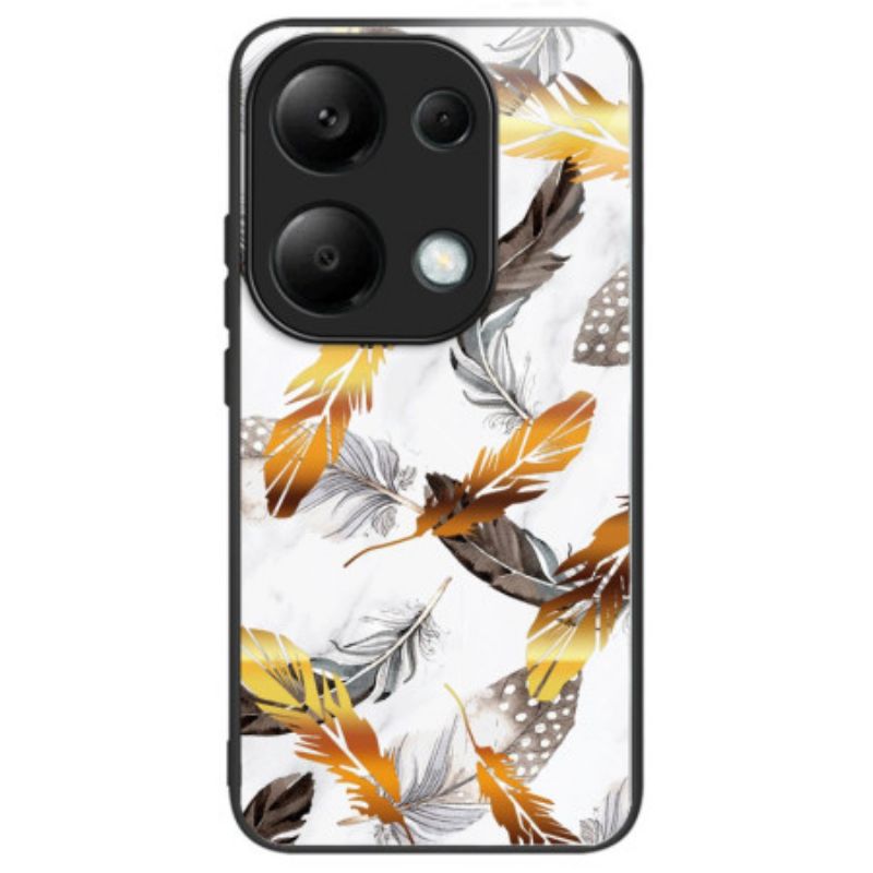 Coque Xiaomi Redmi Note 13 Pro 4G / Poco M6 Pro 4G Verre Trempé Feuilles Dorées