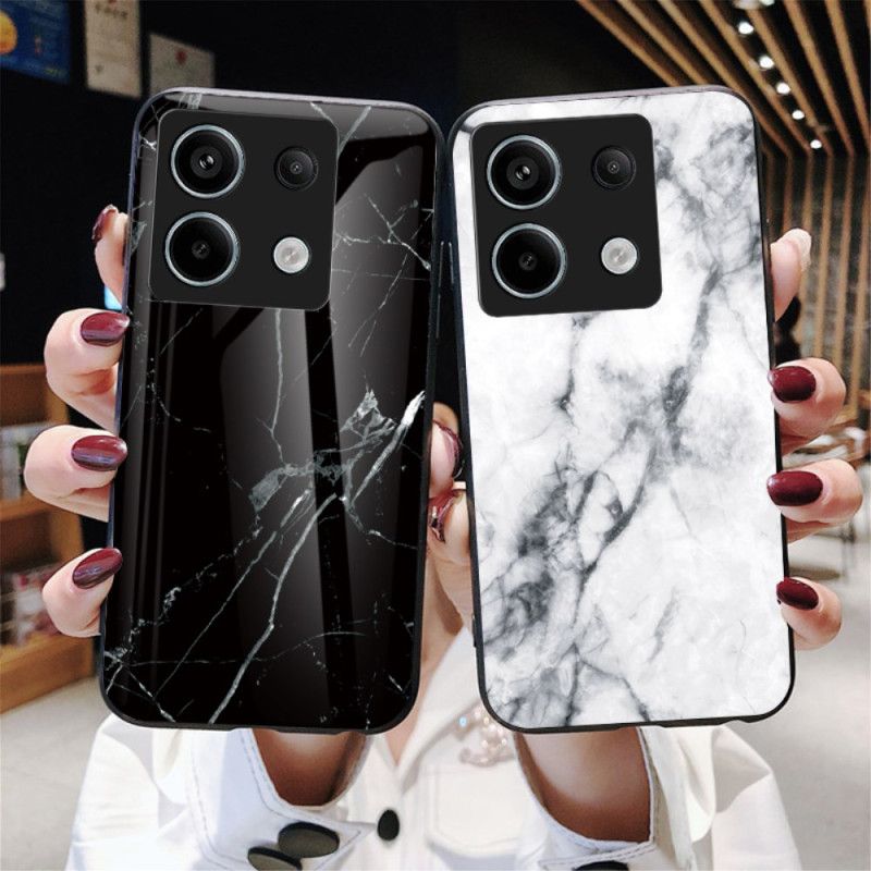 Coque Xiaomi Redmi Note 13 Pro 5G / Poco X6 5G Verre Trempé Motif Marbre Blanc