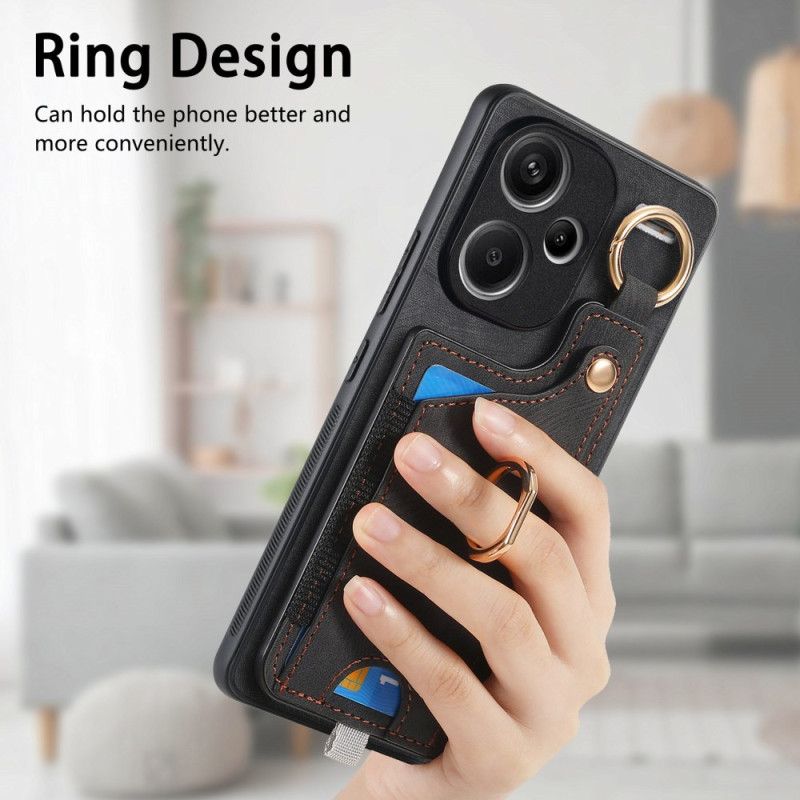 Coque Xiaomi Redmi Note 13 Pro Plus 5G Porte-Cartes et Anneau Rotatif