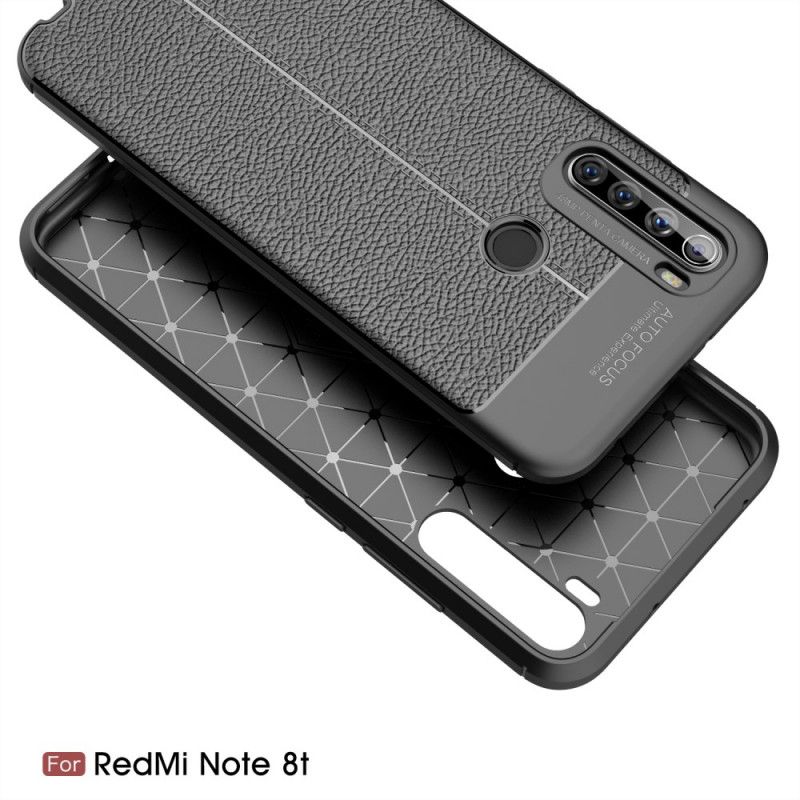 Coque Xiaomi Redmi Note 8t Effet Cuir Litchi Double Line