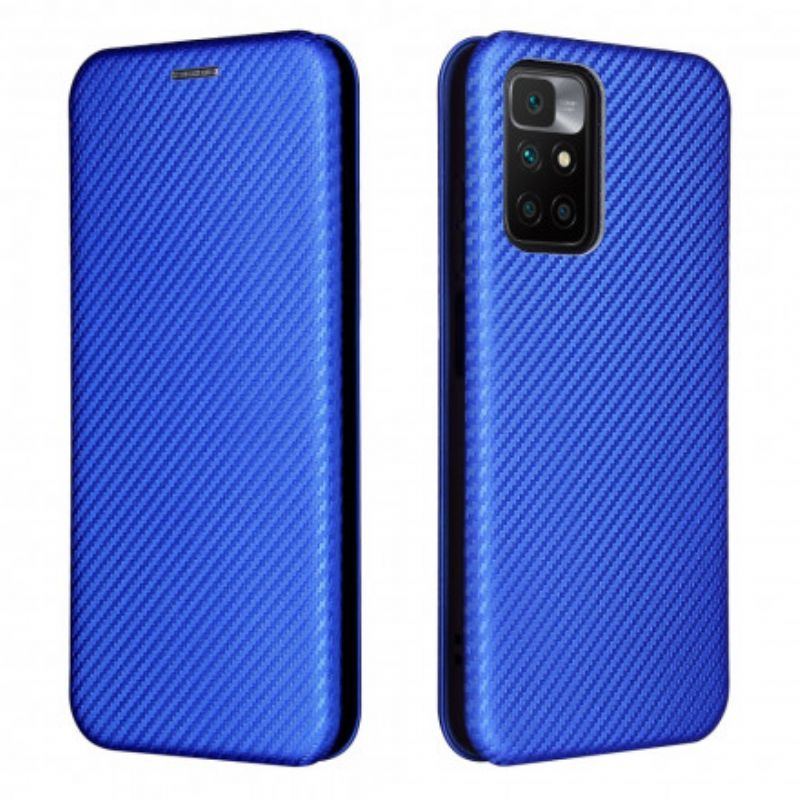 Flip Cover Pour Xiaomi Redmi 10 Silicone Carbone Coloré