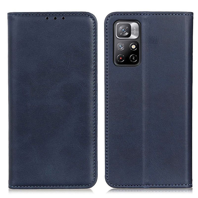 Flip Cover Pour Xiaomi Redmi Note 11 / Poco M4 Pro 5G Cuir Fendu