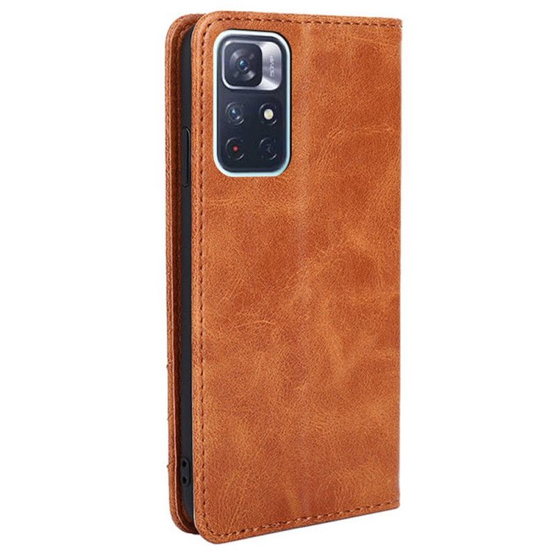 Flip Cover Pour Xiaomi Redmi Note 11 / Poco M4 Pro 5G Style Cuir Rivet